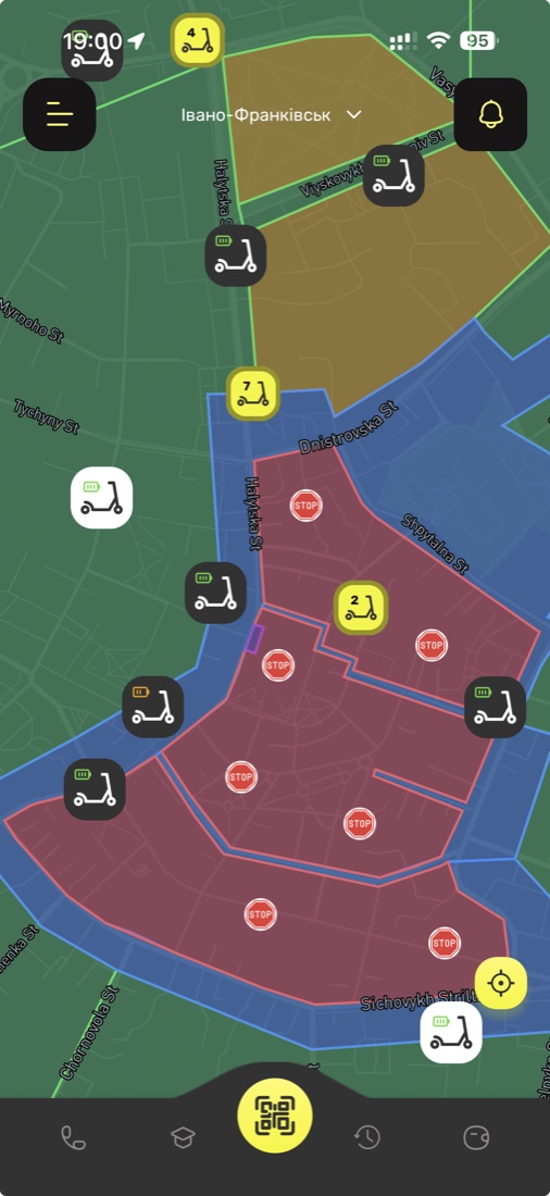 ECOS map with Ivano-Frankivsk zones